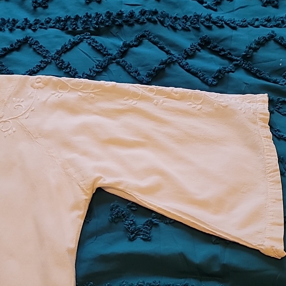 Chali Embroidered White Peasant Top Size Large - Picture 3 of 8